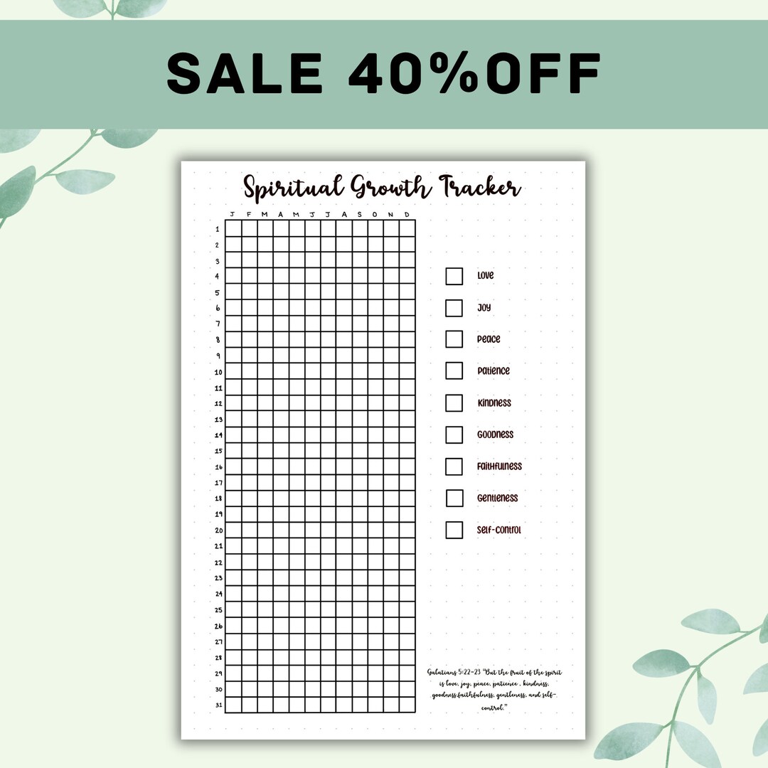 Spiritual Growth Tracker - A5 Bullet Journal Templates - Christian ...