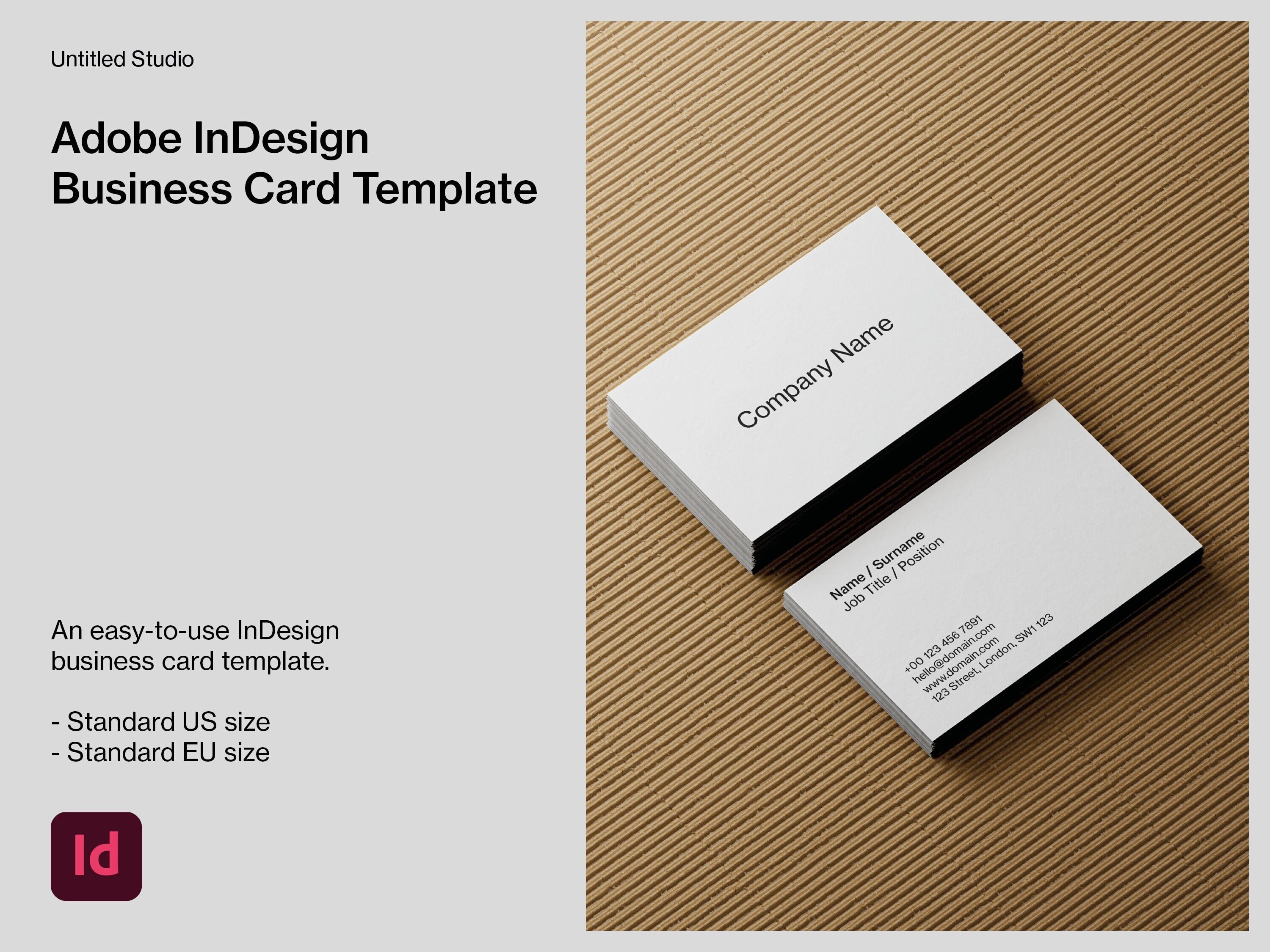 Minimal Printable Digital Download Adobe Indesign Business Card Minimal Printable Digital Download Adobe Indesign Business Card