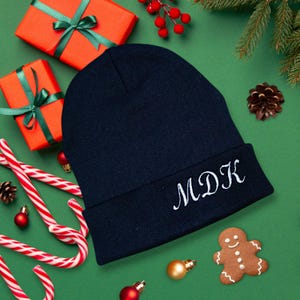 Personalised Beanie , Gift Idea Birthday Christmas , winter Embroidered beret , Cotton beret with personalized name or letter embroidery