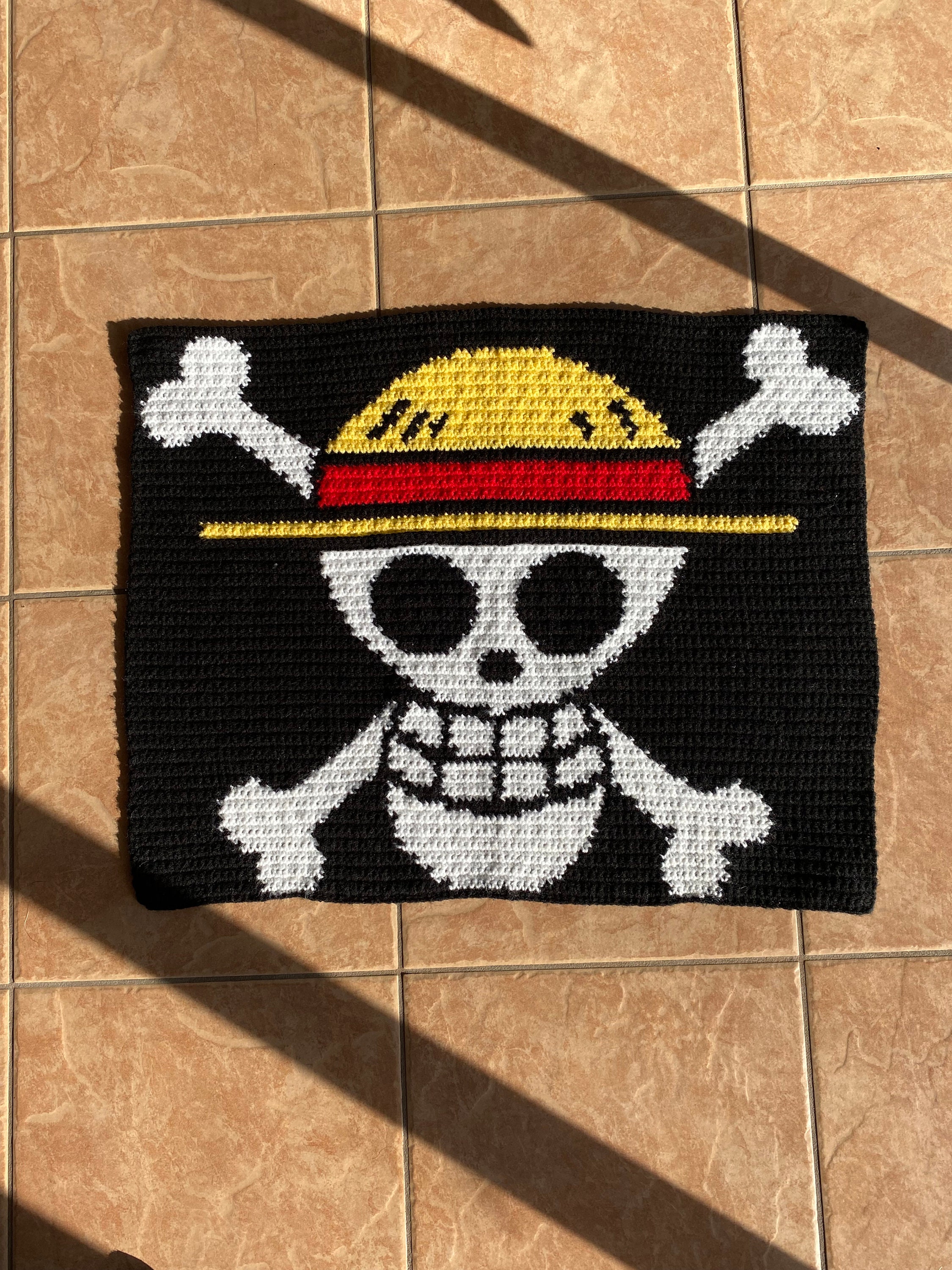 No.1148 ☆横振り刺繍パッチ☆ JOLLY ROGERS Straw Hat Pirates Jolly Roger - Shirtoid