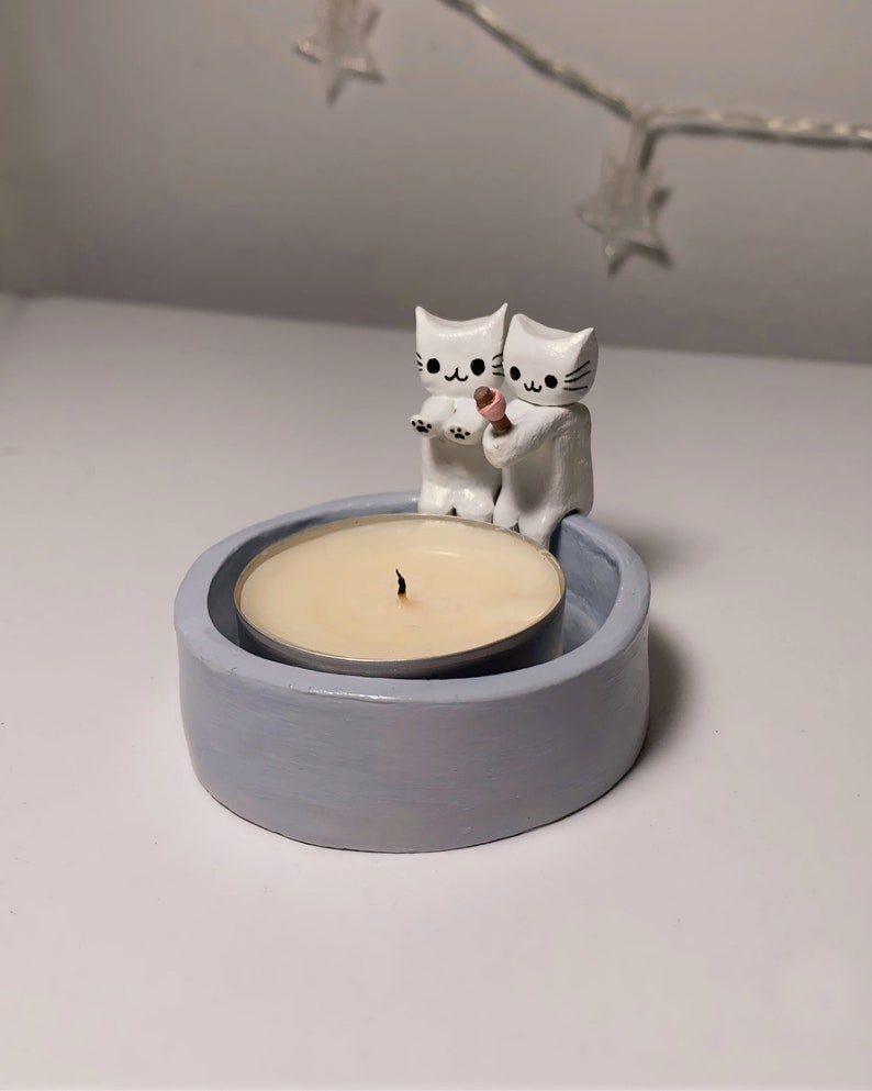 Cute Cat Candle Holder, Cat Tea Light Holder, Handmade, Unique Gift ...