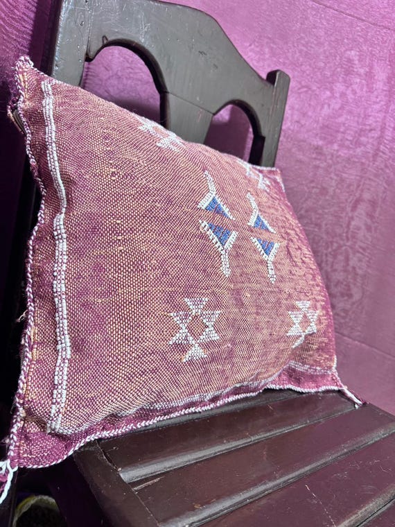 Moroccan Sabra cushion;handmade cactus silk pillow;Berber Sabra cushion;Pillow Throw;Moroccan Lumbar Sabra Cushion