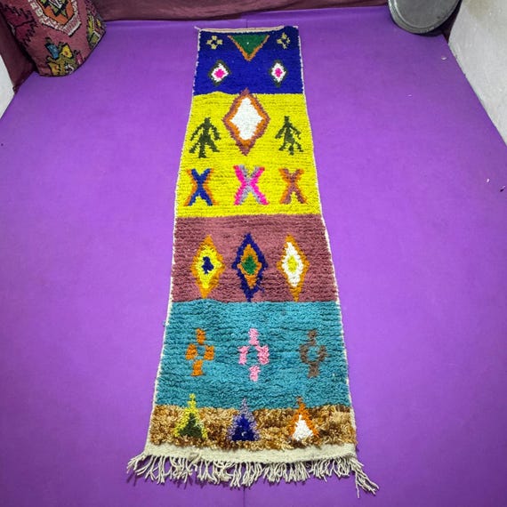 Amazing Multicolored Rug ;Custom Fabulous Boujaad Rug ;Beni Ourain Rug ;Handmade Rug - Moroccan Berber Rug ;Traditional Moroccan Carpet