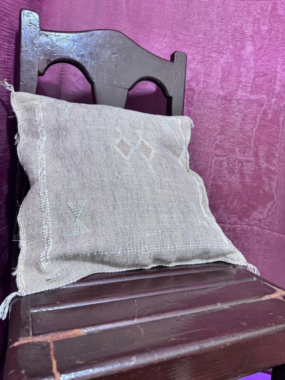 Moroccan Sabra cushion;handmade cactus silk pillow;Berber Sabra cushion;Pillow Throw;Moroccan Lumbar Sabra Cushion