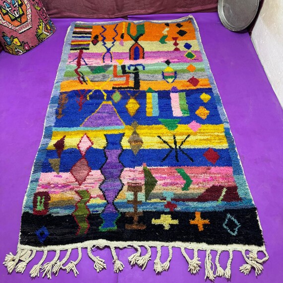 Custom Moroccan colorful rug. Authentic Moroccan rug, Berber carpet.Genuine wool rug. Handmade rug Amazing multi-colored rug.Custom-made rug.