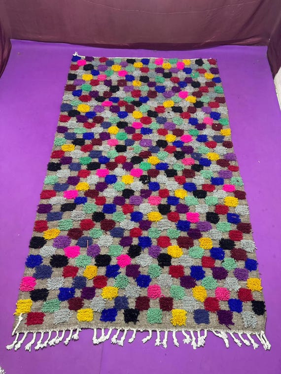 Berber Moroccan Rug: Handmade Wool Carpet (Colorful 9x12 Nursery Size)