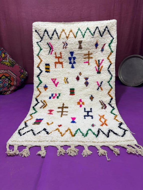 Handwoven Beni Ourain Wool Rug;Authentic Berber Design