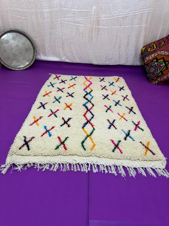 White Moroccan rug ;Rugs for Living room ;Custom handmade rug ;Wool Berber rug ;Beni ourain rug ;Moroccan rug 10x14 ;rugs;Customs Rug