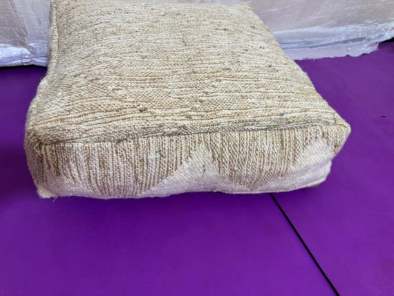 Handmade Moroccan Floor Pouf – Minimalist Berber Design