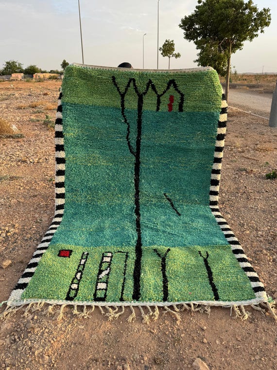 Moroccan Rug Beni Ourain Colorful Rug Wool Rug, Checkered Rug, Handmade Rug Custom Beni Ourain rug Style Moroccan Rug ;Custom rug