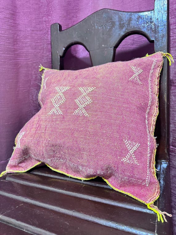 Moroccan Sabra cushion;handmade cactus silk pillow;Berber Sabra cushion;Pillow Throw;Moroccan Lumbar Sabra Cushion
