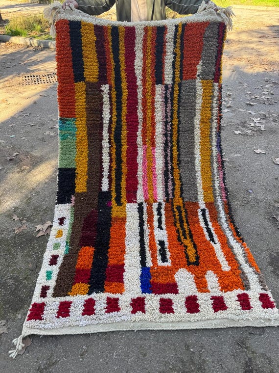 Moroccan rug;Beni Mrirt rug;Premium quality Moroccan rug;Modern artwork;Handwoven large Shaggy rug;Rug