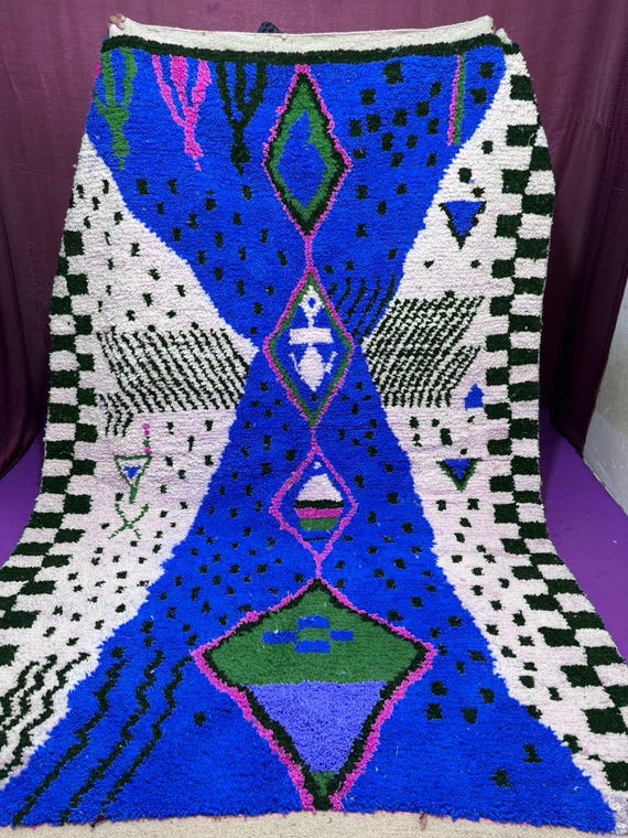 Moroccan rug blue ;Berber rug;Custom moroccan rug ;Beni ourain rug ;Handmade rug Plain wool rug ;Solid blue rug ;Custom made rugslogoAnalyze