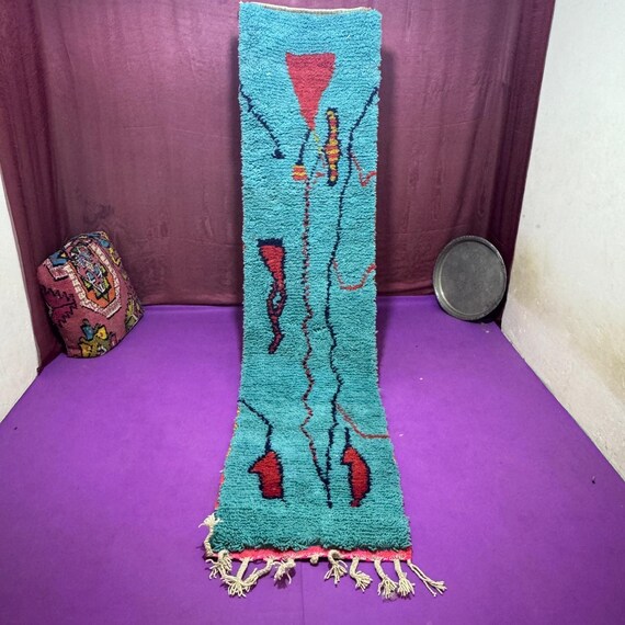 Handmade Wool Berber Rug;Colorful Moroccan Design