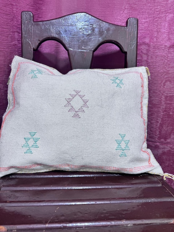 Moroccan Sabra cushion;handmade cactus silk pillow;Berber Sabra cushion;Pillow Throw;Moroccan Lumbar Sabra Cushion