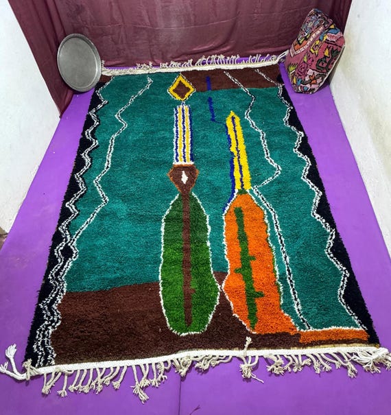 Personalized Beni Ourain Rug, Moroccan Wool Carpet, Custom Berber Rug, Handmade Home Decor, Area Rug, Living Room