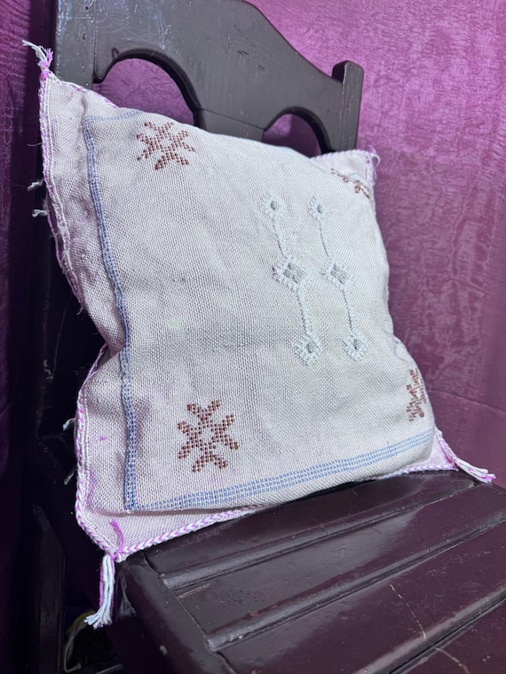 Moroccan Sabra cushion;handmade cactus silk pillow;Berber Sabra cushion;Pillow Throw;Moroccan Lumbar Sabra Cushion
