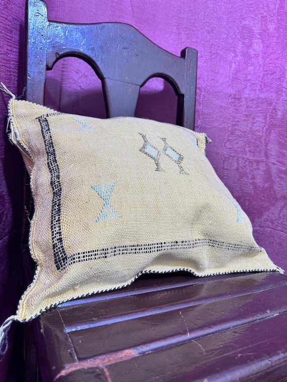 Moroccan Sabra cushion;handmade cactus silk pillow;Berber Sabra cushion;Pillow Throw;Moroccan Lumbar Sabra Cushion