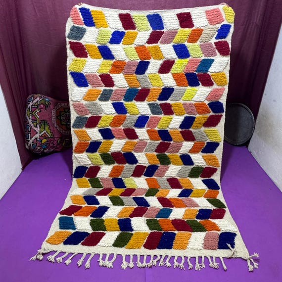 Handmade Beni Ourain Rug;Custom Moroccan Rug for Home Decor