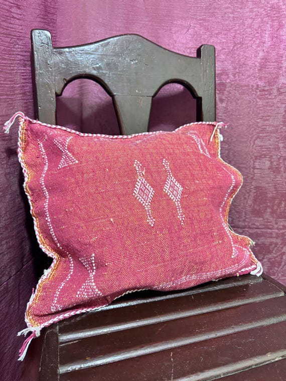 Moroccan Sabra cushion;handmade cactus silk pillow;Berber Sabra cushion;Pillow Throw;Moroccan Lumbar Sabra Cushion