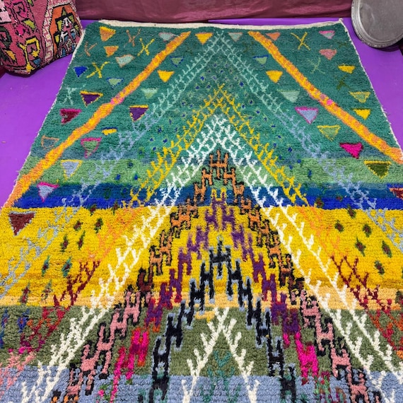 Custom Moroccan Berber rug; colorful wool; handmade authentic design