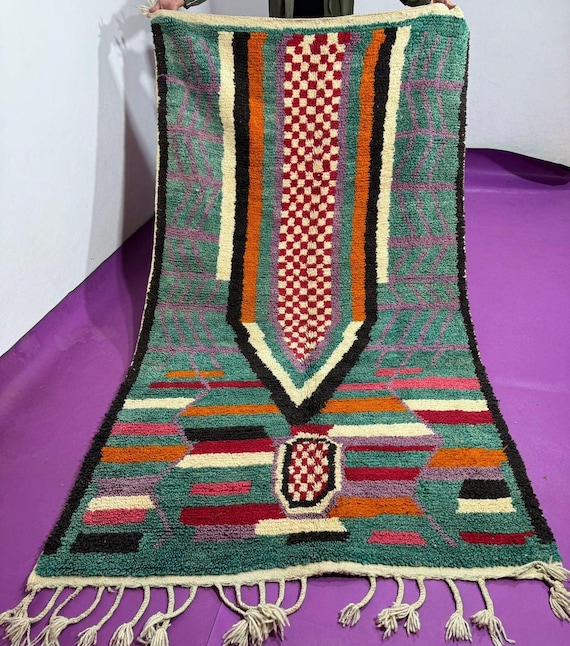 Amazing Moroccan Pink Rug ;Custom Bohemian Rugs ;Wool Rug Green ;Quality Handmade Morrocan Rug ;Personalize Gifts For Home Decor; Rug