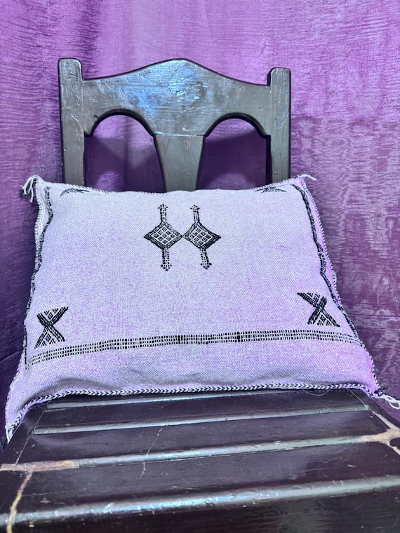 Handmade Moroccan Cactus Silk Pillow Cover: Weather-Resistant 20x20; SABRA