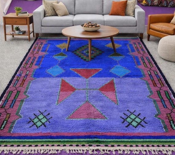 Blue Moroccan rug, Authentic Moroccan rug, Berber carpet, Genuine Wool rug, Handmade rug, Beni ourain style, Area rug, custom order rug;rugs