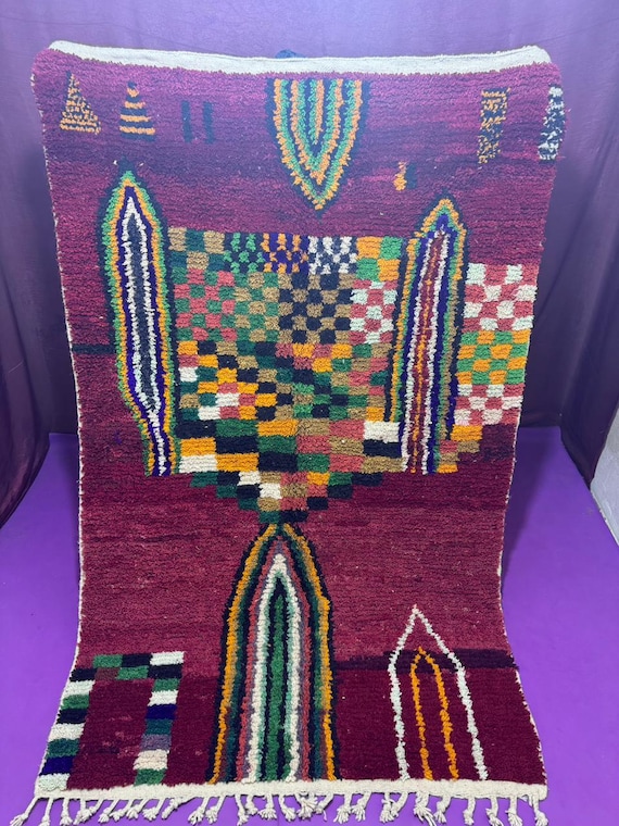Custom Boujad Rug;Authentic Multicolored Moroccan Rug;rugs