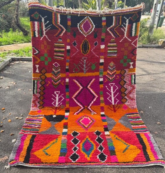 Amazing Moroccan Pink Rug ;Custom Bohemian Rugs ;Wool Rug Green ; Quality Handmade Morrocan Rug ;Personalize Gifts For Home Decor ; Rug