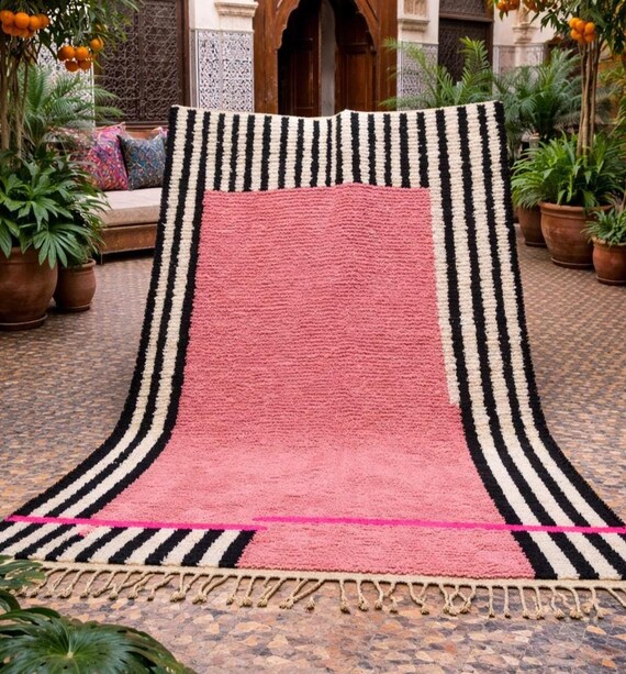 Beni Ourain Rug, Handmade Rug, Custom All Size Rug, Wool Blue Rug, White And Blue Rug, Moroccan Rug, Berber rug; Custom Bohemian Rug