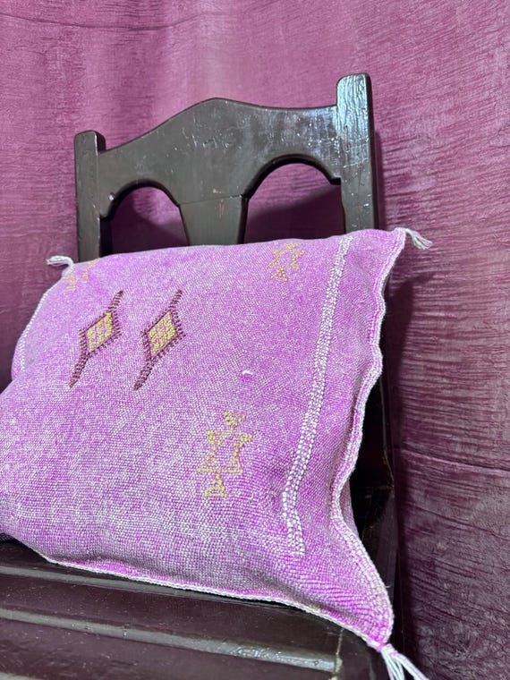 Moroccan Sabra cushion;handmade cactus silk pillow;Berber Sabra cushion;Pillow Throw;Moroccan Lumbar Sabra Cushion