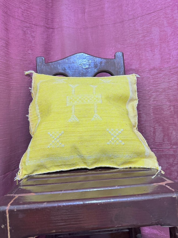 Moroccan Sabra cushion;handmade cactus silk pillow;Berber Sabra cushion;Pillow Throw;Moroccan Lumbar Sabra Cushion