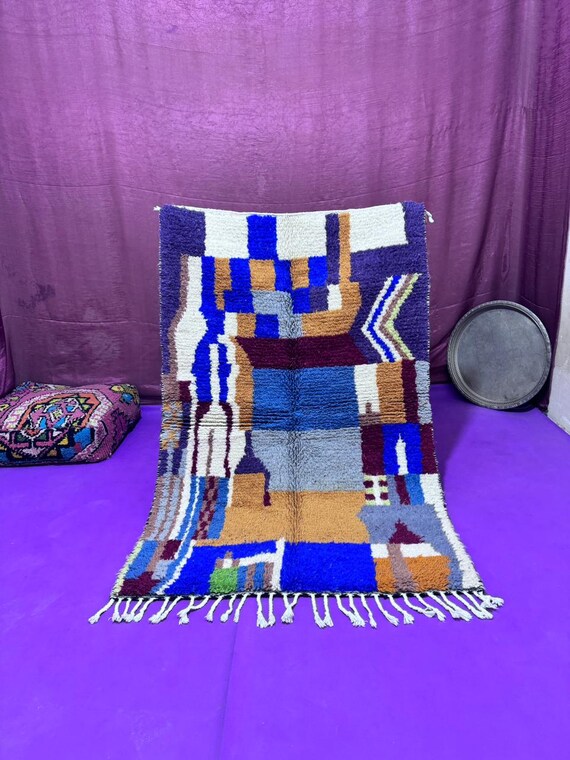 Moroccan Rug, Ourain Colorful Tappeto , Checkered Rug, Handmade BETBIL, Custom Beni カーペット, Style Moroccan KARPÉT , Custom TAPIS