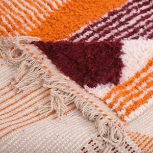 Beni Ourain Rug ;Custom Handwoven Moroccan Wool Carpet ;Modern Tribal Checker Design ;Custom rug ;handmade rug;Genuine lamb wool image 5