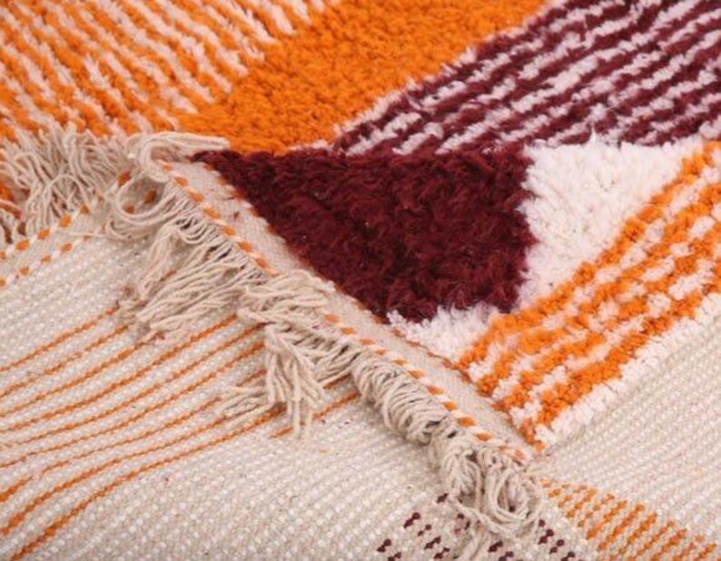 Beni Ourain Rug ;Custom Handwoven Moroccan Wool Carpet ;Modern Tribal Checker Design ;Custom rug ;handmade rug;Genuine lamb wool image 5