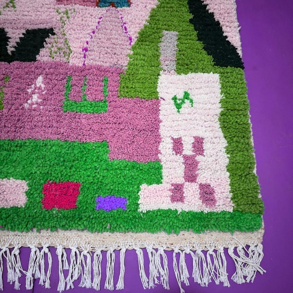 Custom Handmade Moroccan Berber Rug;100% Wool, Geometric Abstract; Rug