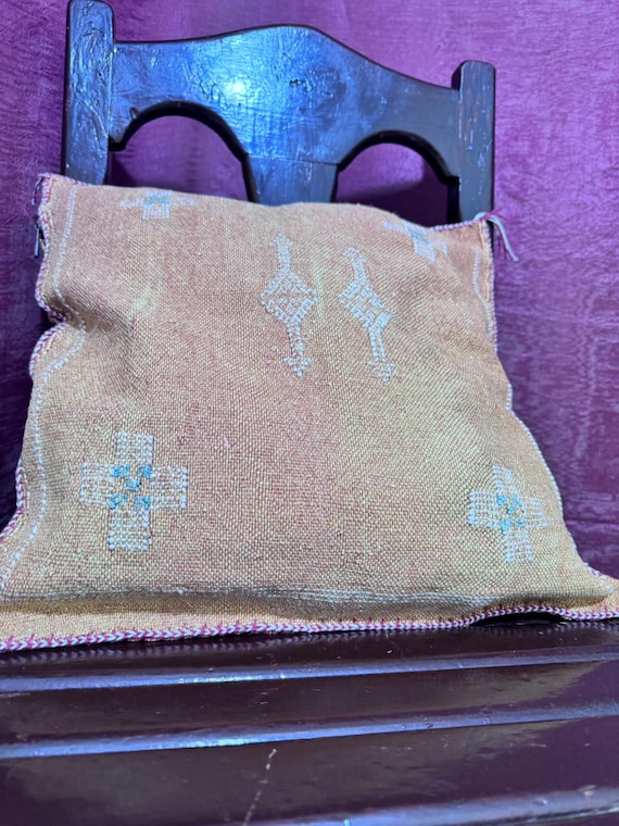Moroccan Sabra cushion;handmade cactus silk pillow;Berber Sabra cushion;Pillow Throw;Moroccan Lumbar Sabra Cushion