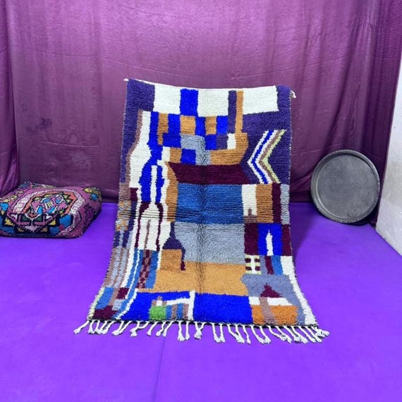 Moroccan Rug, Ourain Colorful Tappeto , Checkered Rug, Handmade BETBIL, Custom Beni カーペット, Style Moroccan KARPÉT , Custom TAPIS