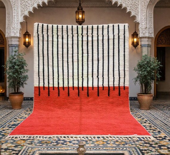 Custom Moroccan Berber Rug: Colorful Wool, Handmade Authentic Design. RUG