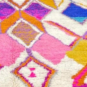 Custom Boujad Rug: Authentic Moroccan Wool Carpet, Abstract Multicolored Design; unique rug image 9