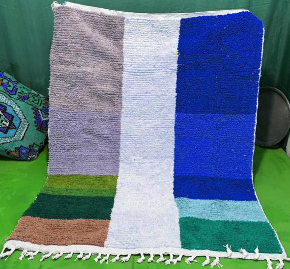 Moroccan blue rug;Custom rug;Handmade rug;Genuine lamb wool;Blue carpet;Custom rug;Moroccan area rug
