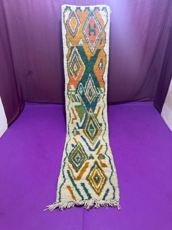 Handmade Moroccan Beni Ourain Rug;Colorful Berber Shag Rug;rugs