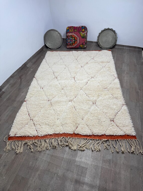 Handmade Moroccan Rug with Modern Geometric Pattern