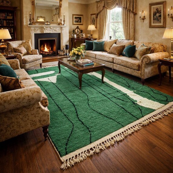 Handmade Moroccan Wool Rug: Berber Style, Bohemian Decor; rug ; hand made