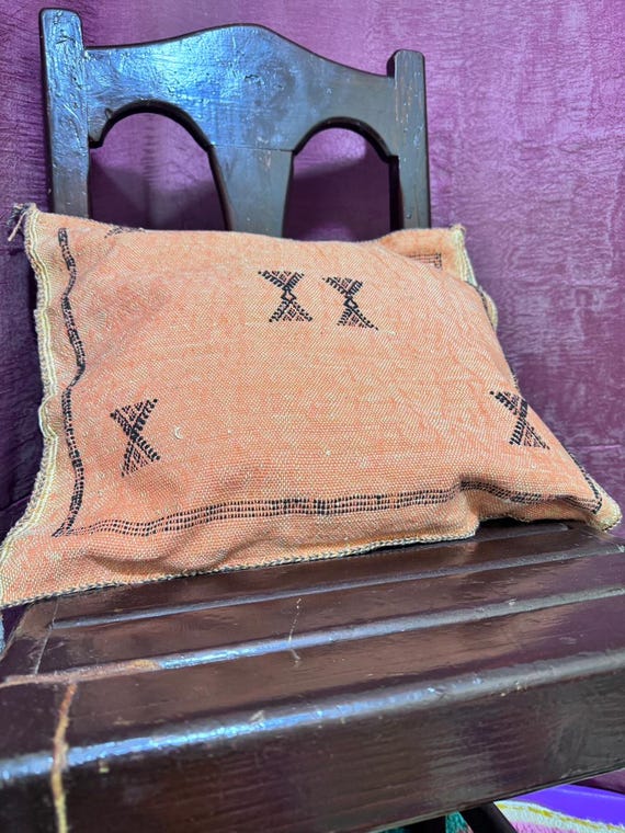 Moroccan Sabra cushion;handmade cactus silk pillow;Berber Sabra cushion;Pillow Throw;Moroccan Lumbar Sabra Cushion
