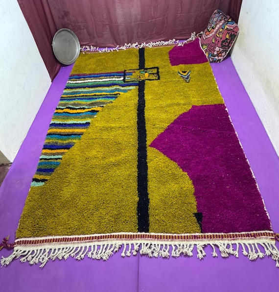 Custom Azilal Rug, Handmade Moroccan Azilal, Bohemian Tribal Decor, Unique Floor Carpet, Home Decor, Gift