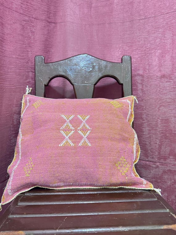 Moroccan Sabra cushion;handmade cactus silk pillow;Berber Sabra cushion;Pillow Throw;Moroccan Lumbar Sabra Cushion