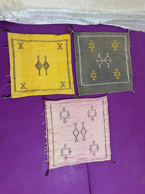 Set of Handwoven Moroccan Sabra Cushions – Traditional Berber Design
