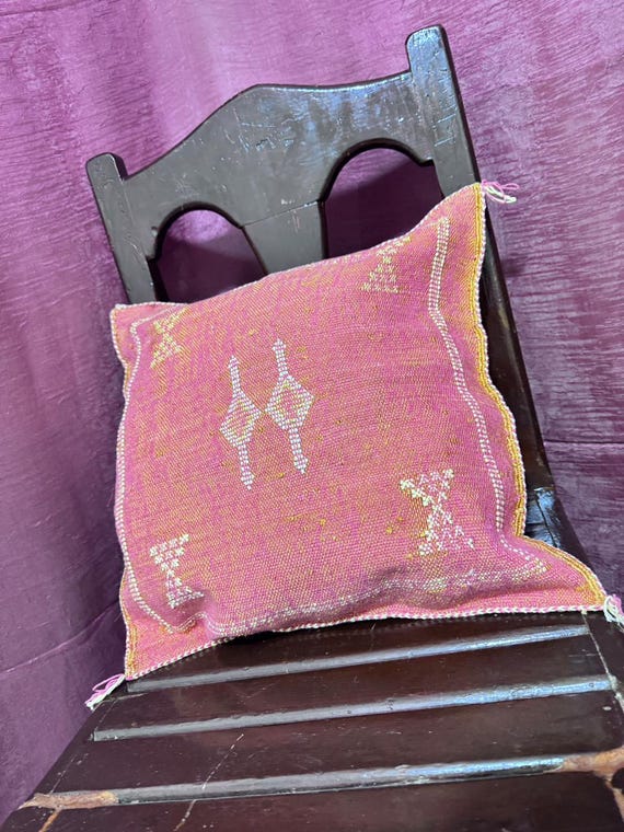Moroccan Sabra cushion;handmade cactus silk pillow;Berber Sabra cushion;Pillow Throw;Moroccan Lumbar Sabra Cushion
